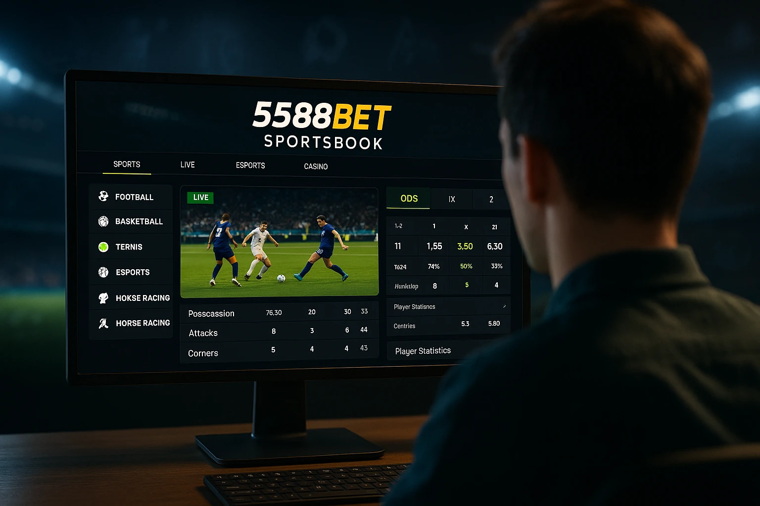 Aposte em apostas esportivas no cassino online 5588BET