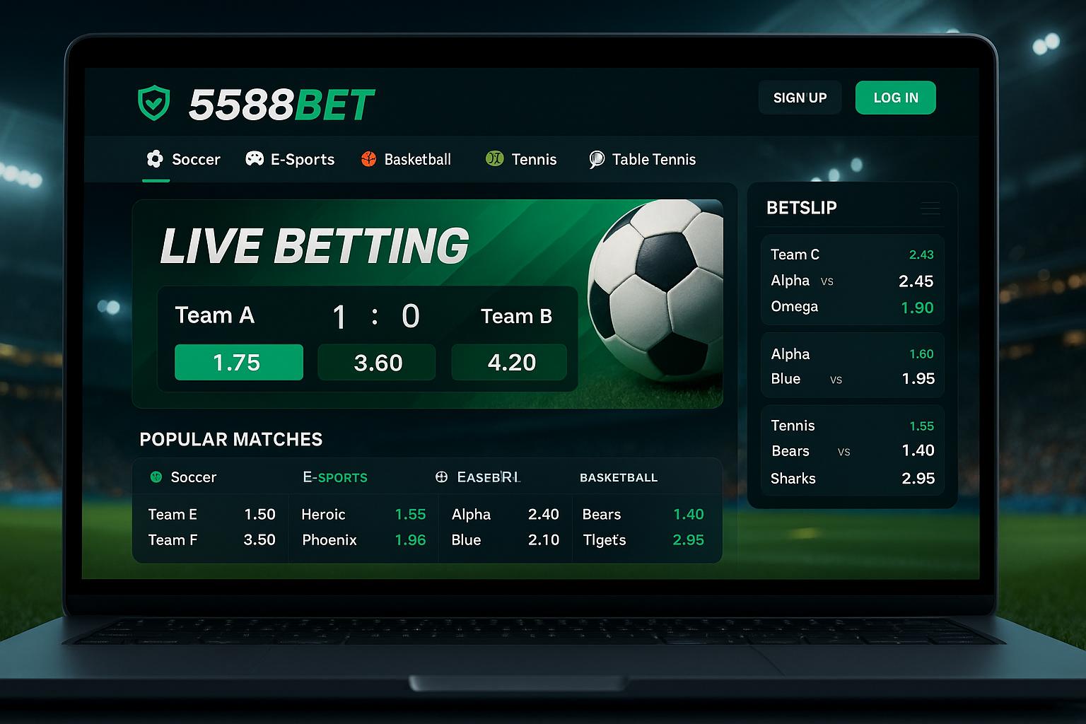 Apostas esportivas no cassino online 5588BET